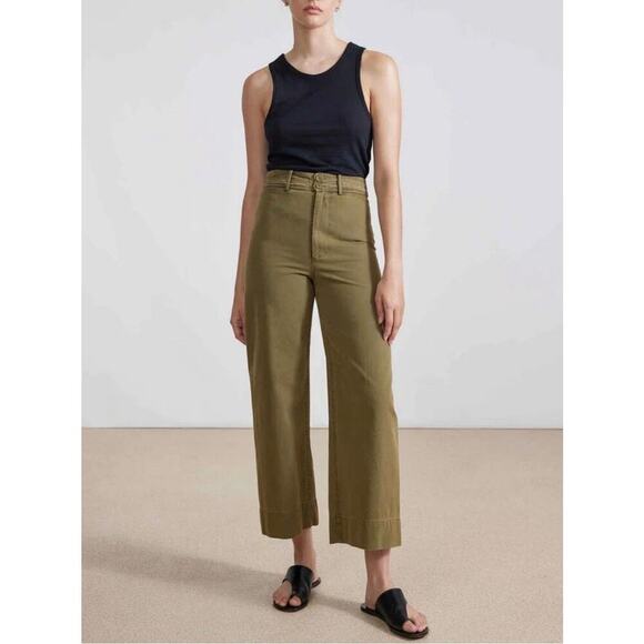 Apiece Apart Pants - Apiece Apart Green Trouser Chino Wide Leg Pants Nautical Spring Size 4